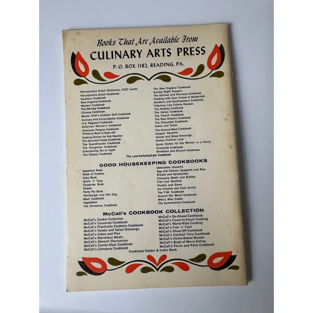 Pennsylvania Dutch Cookbook Fine Old‎ Recipes Culinary Arts Press 1971 Booklet